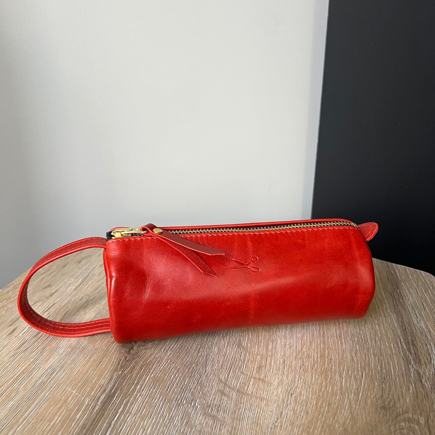 Large Cylinder Leather Pouch