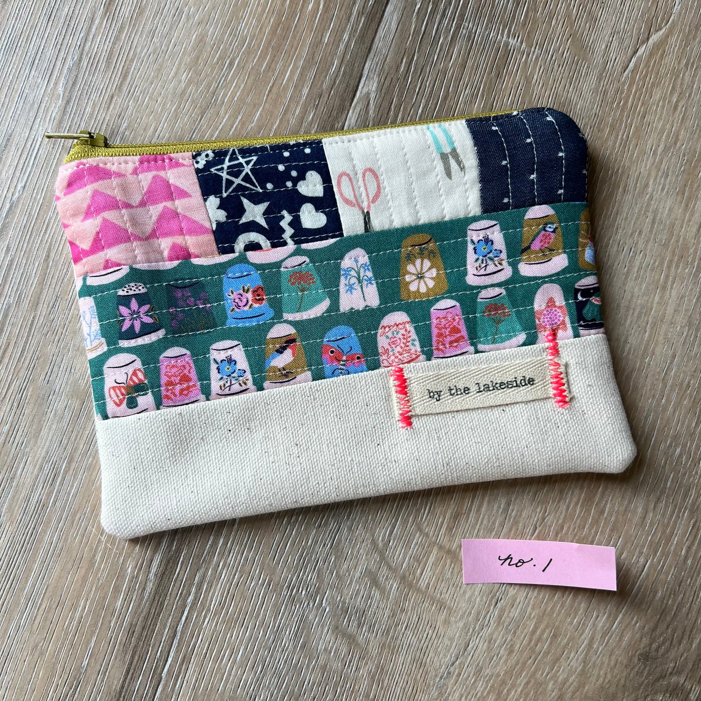 Small Patchwork Pouch- Thimbles No 1