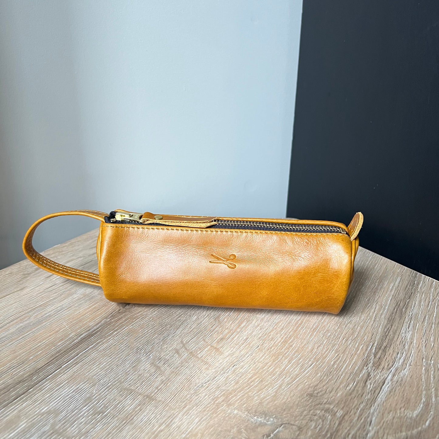 Small Cylinder Leather Pouch