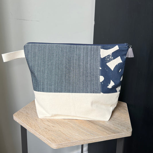 Large Project Bag- Patchy Denim