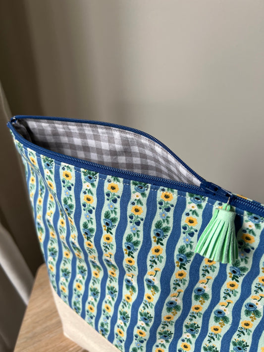 Large Project Bag- Blue Floral