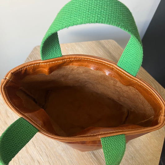 The Mini Leather Bag with webbing handles