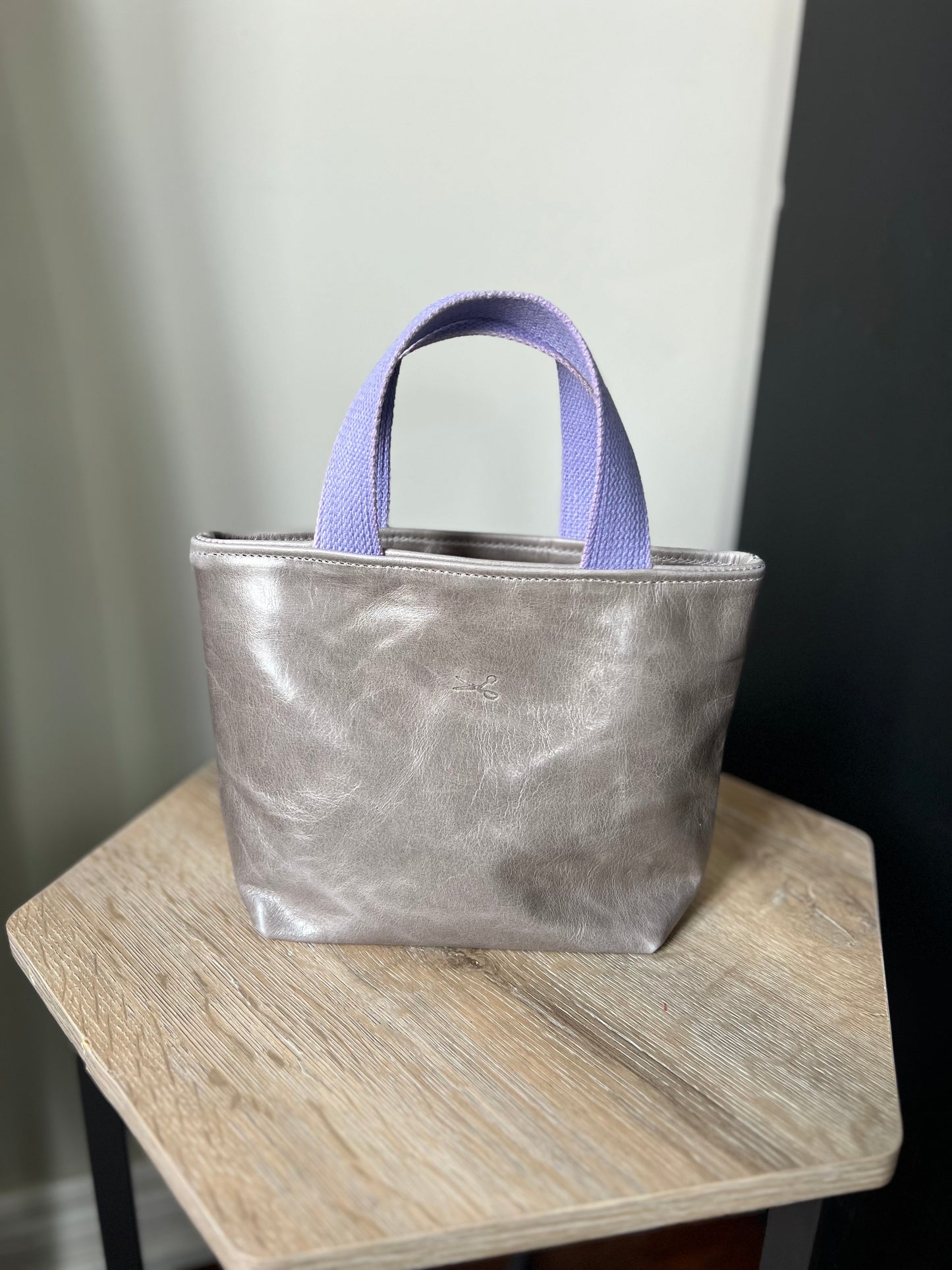 The Mini Leather Bag with webbing handles