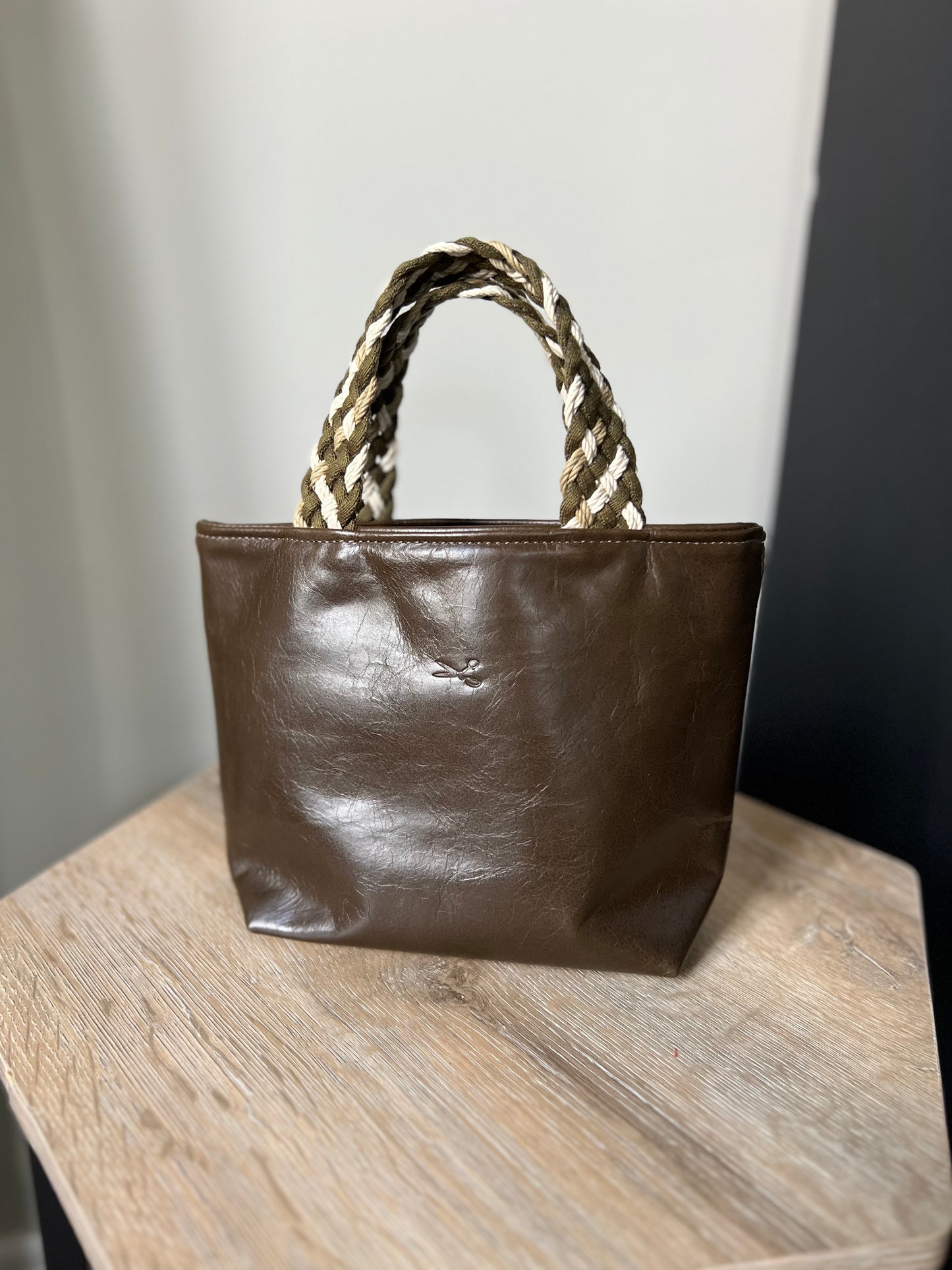 The Mini Leather Bag with webbing handles