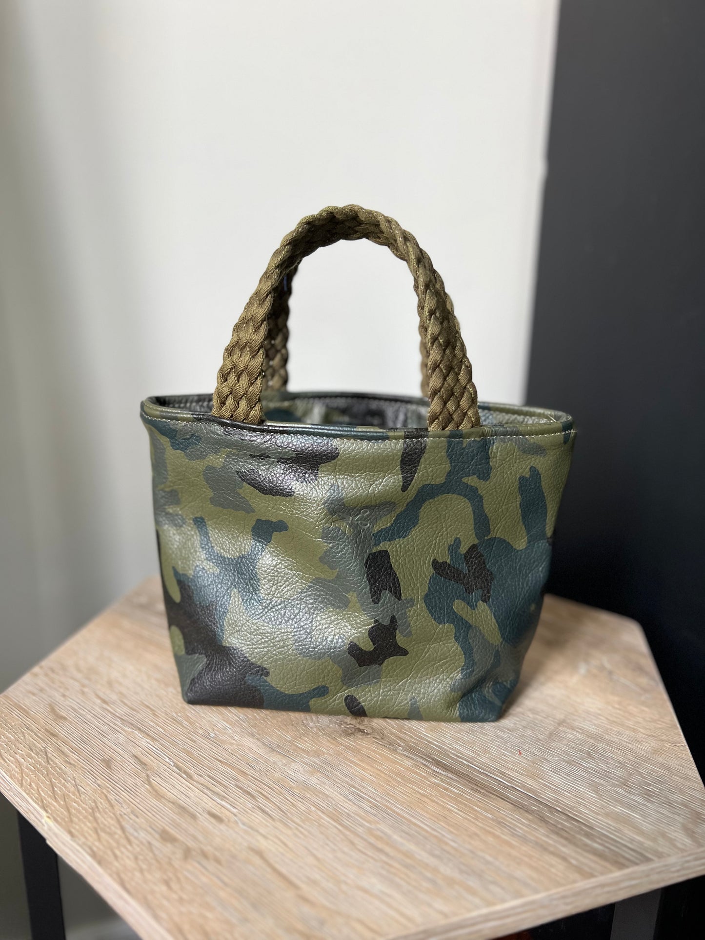 The Mini Leather Bag with webbing handles