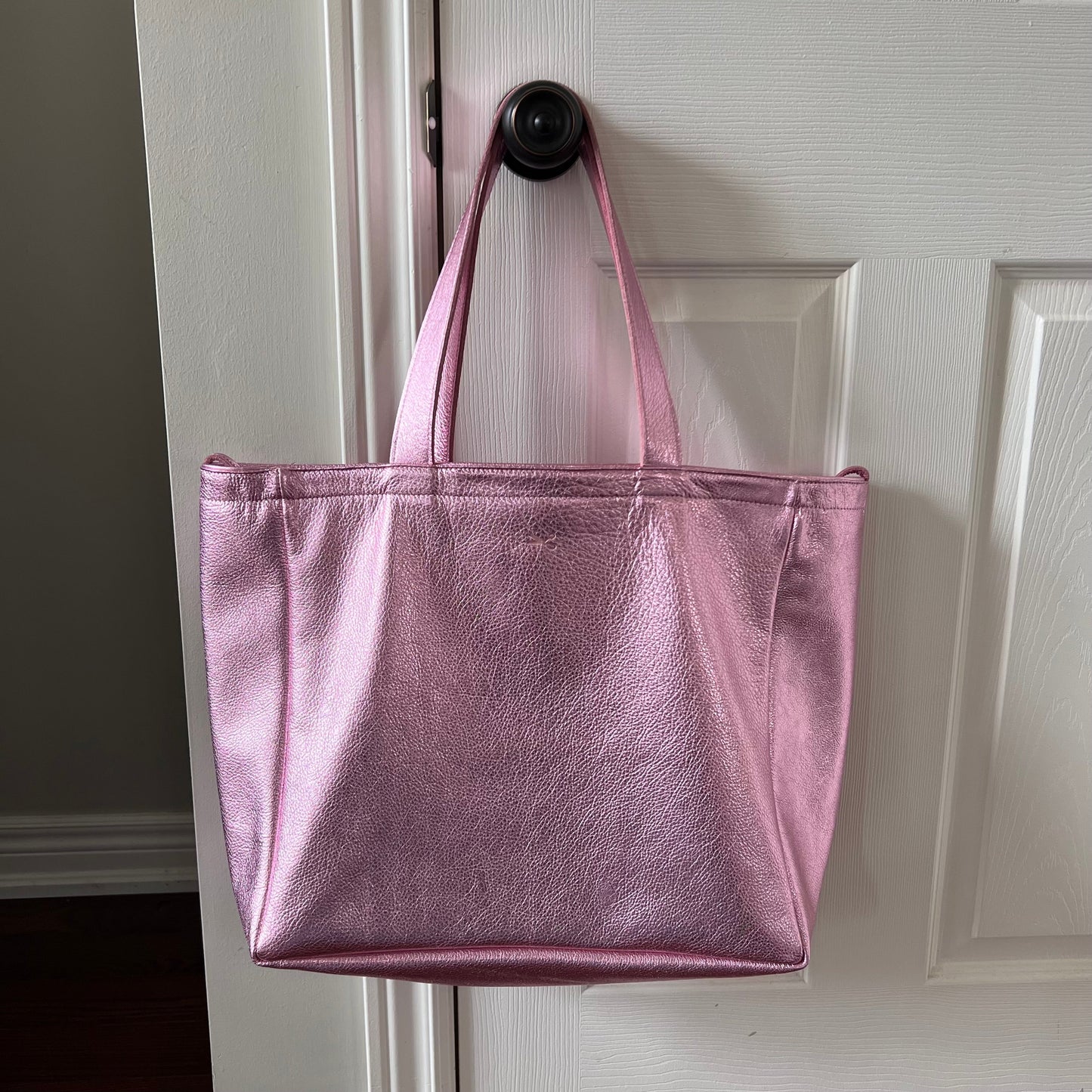 Metallic Everything Leather Tote Bag