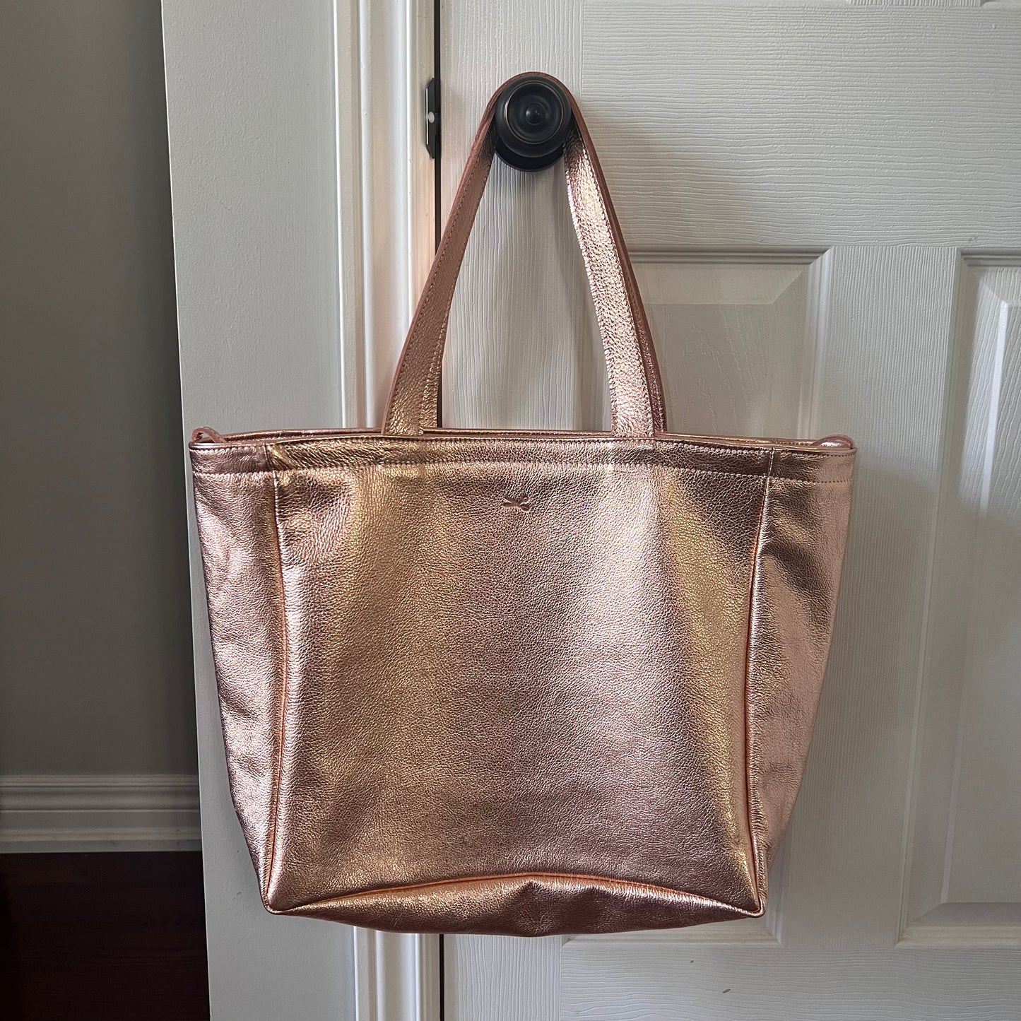Metallic Everything Leather Tote Bag