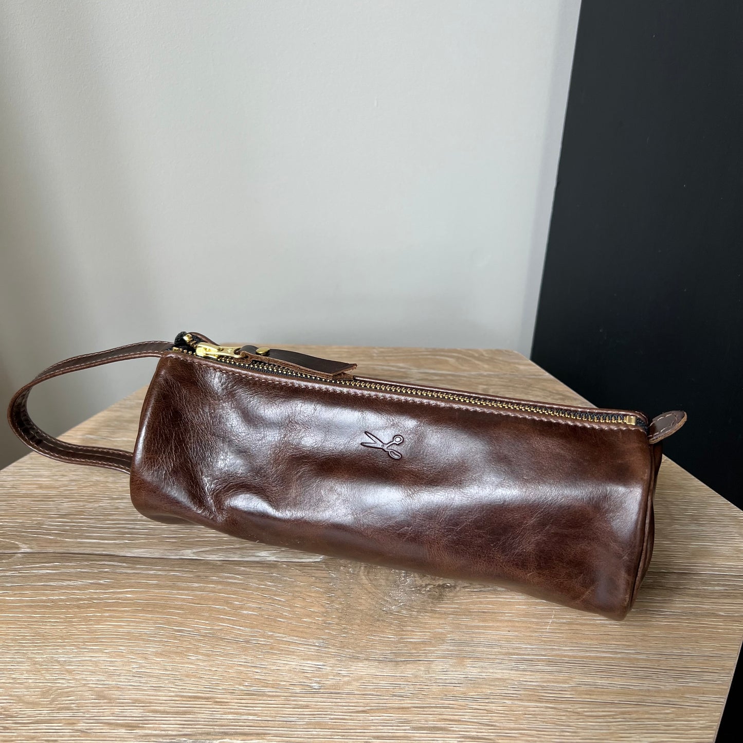 Large Cylinder Leather Pouch