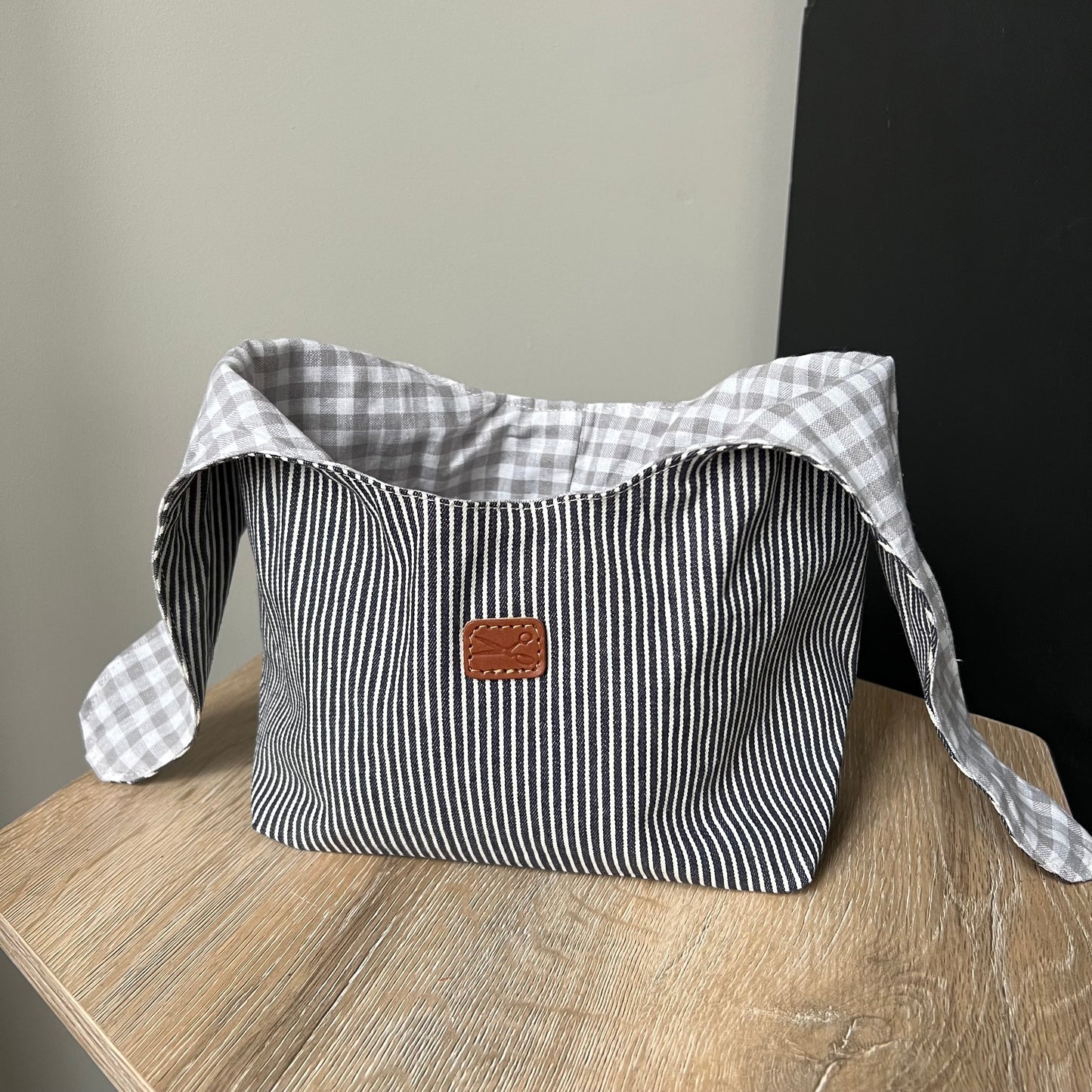 Railroad Stripe Denim Bunny Bag