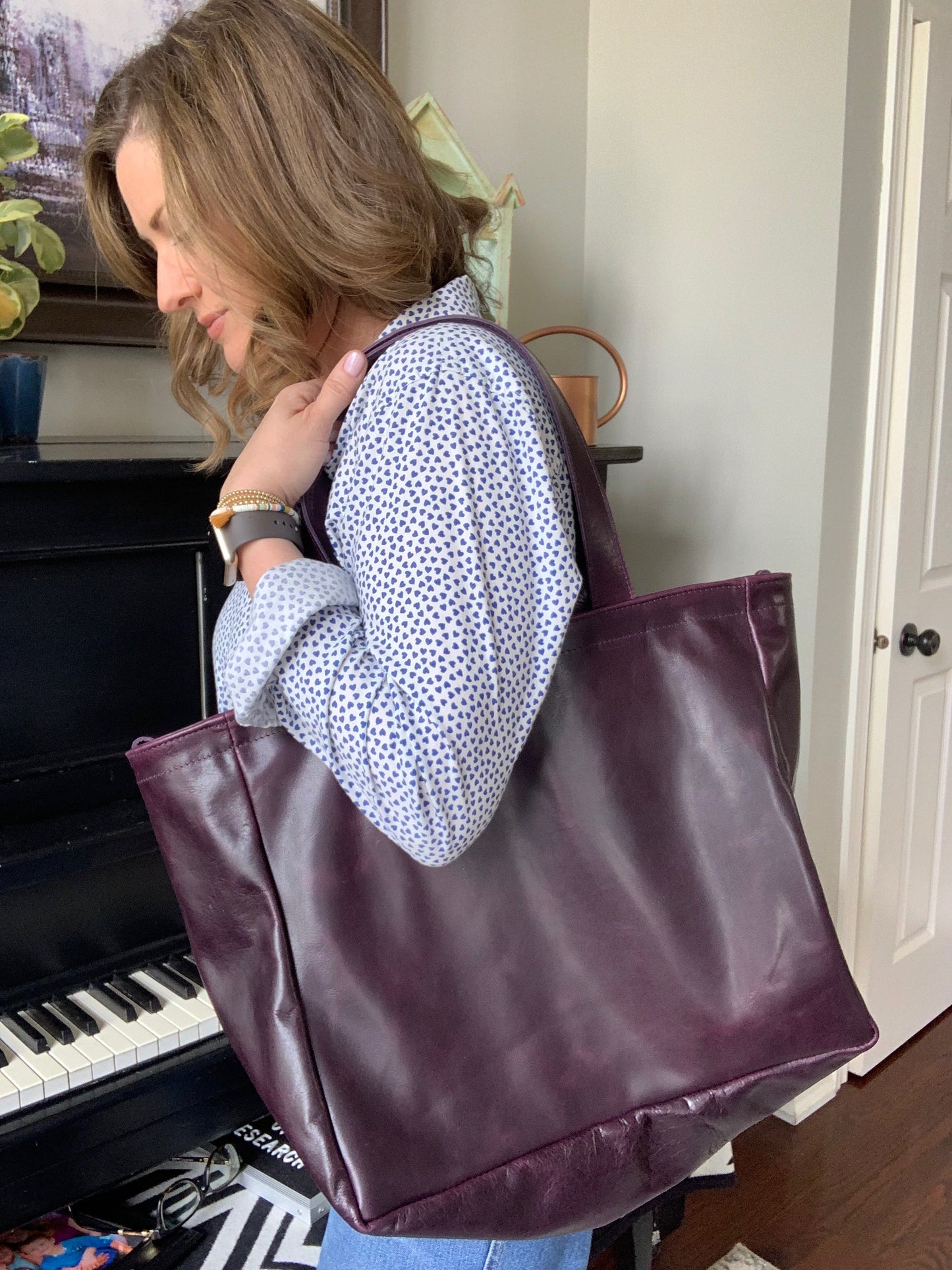 Everything Leather Tote Bag- READY TO SHIP