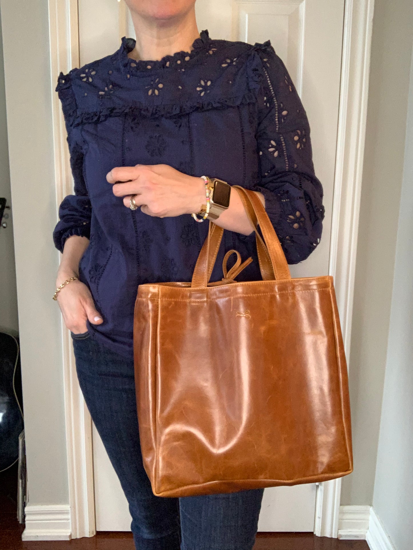 Small Leather Tote Bag