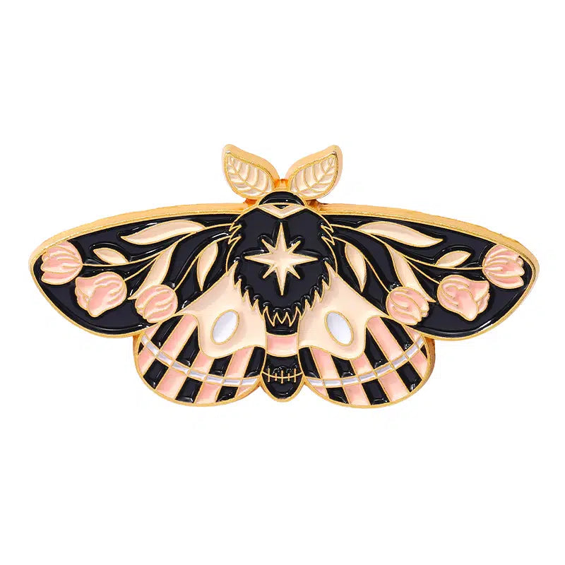 Floral Butterfly Moth Enamel Pin/Brooch