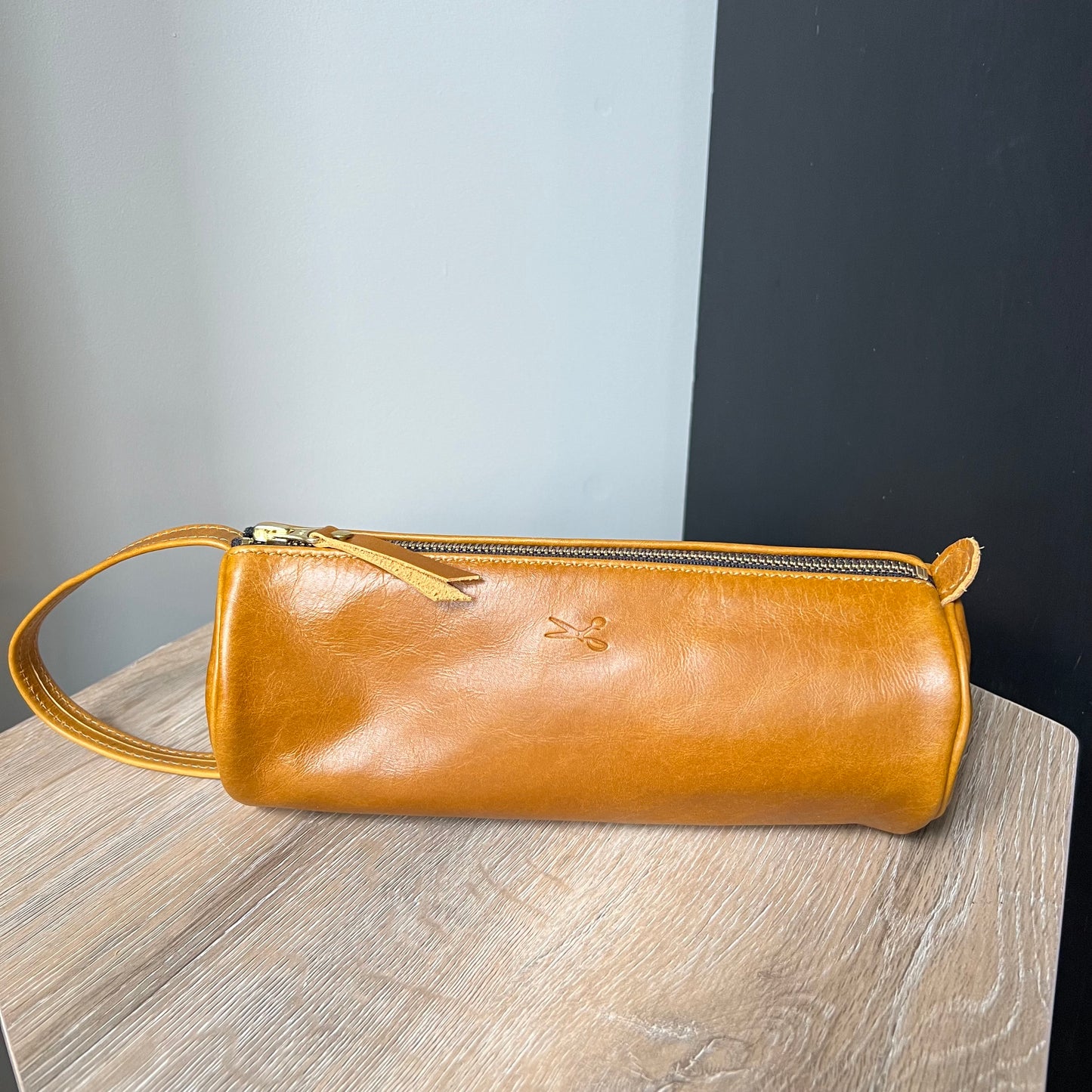 Large Cylinder Leather Pouch