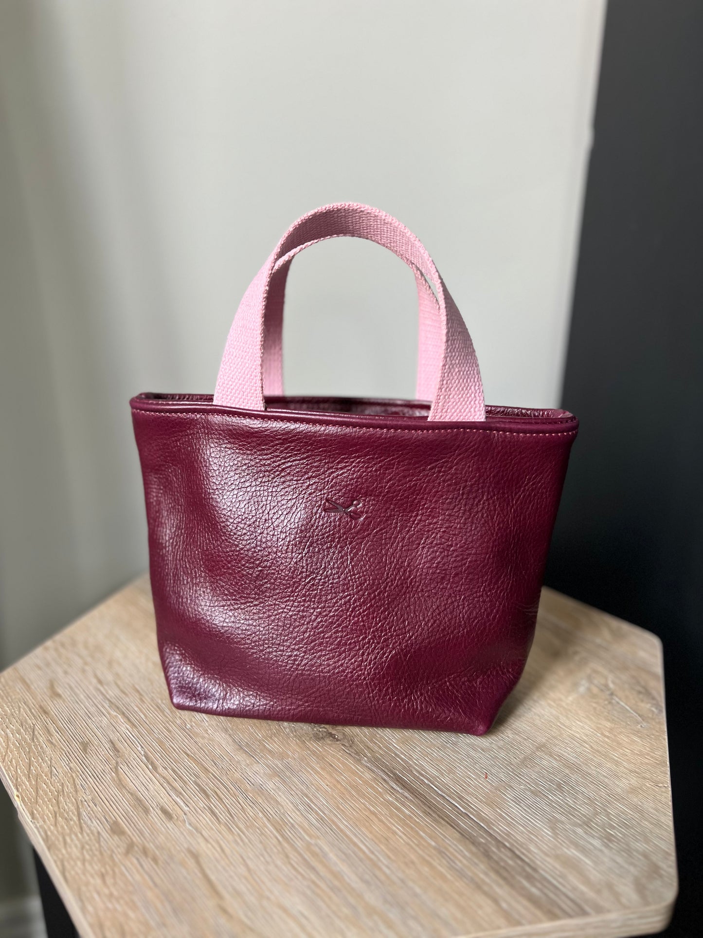 The Mini Leather Bag with webbing handles