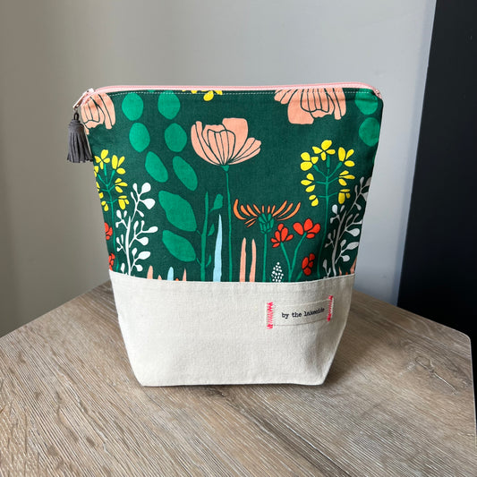 Small Project Bag- Green Floral