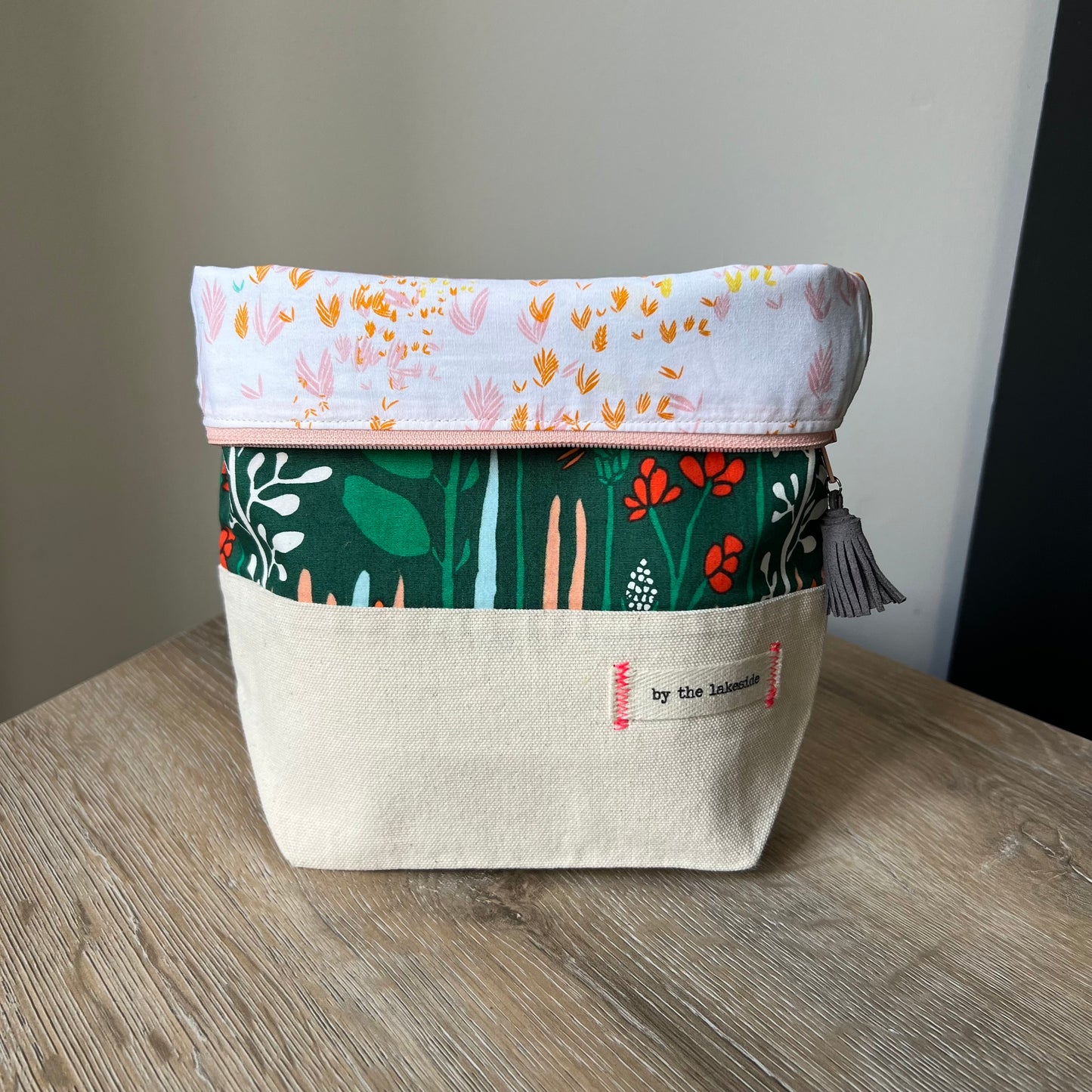 Small Project Bag- Green Floral