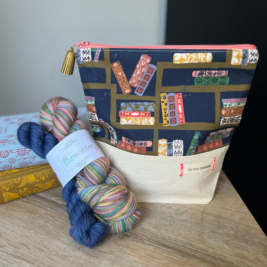 VINTAGE LIBRARY KIT | self-striping yarn and project bag