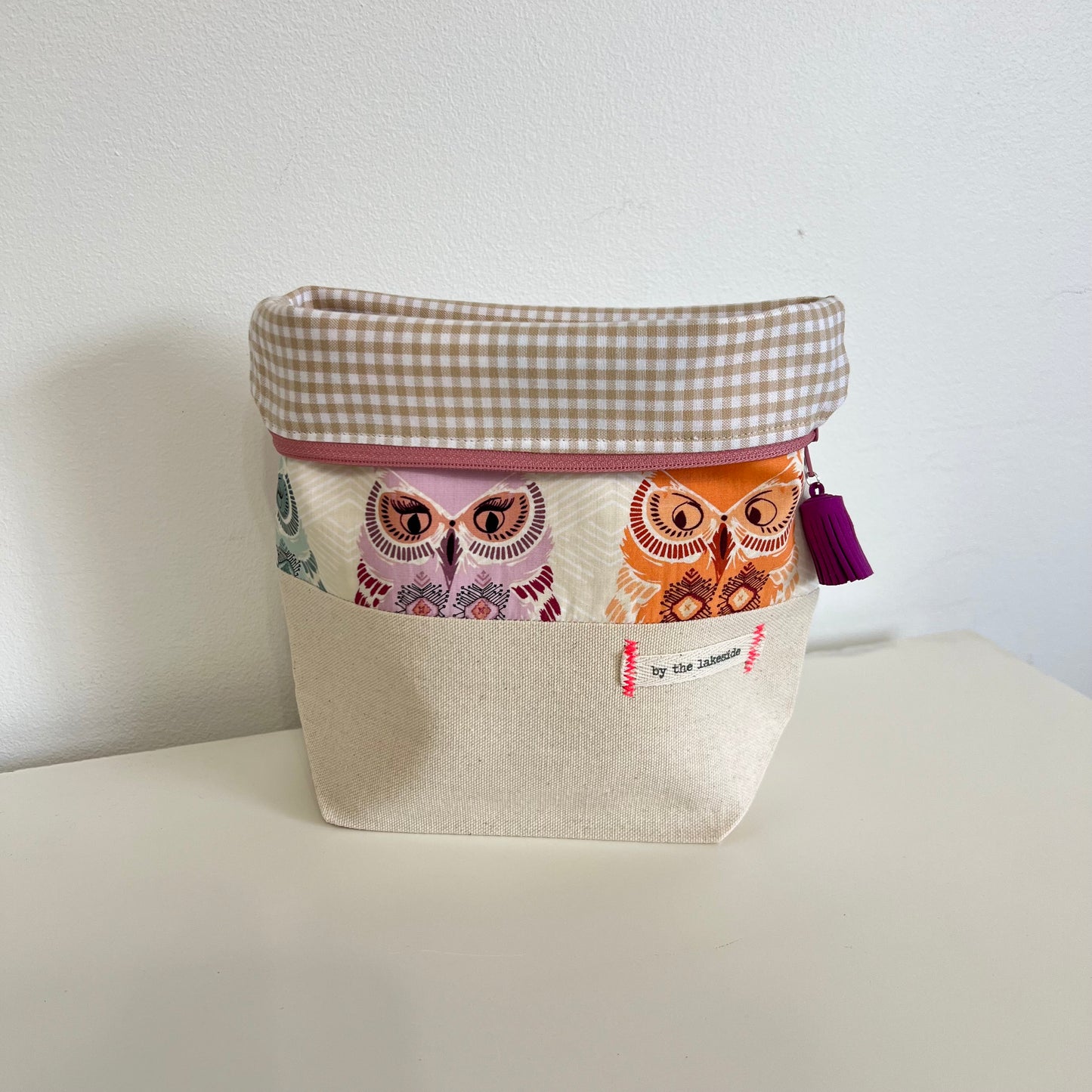 Small Project Bag- Pastel Owls