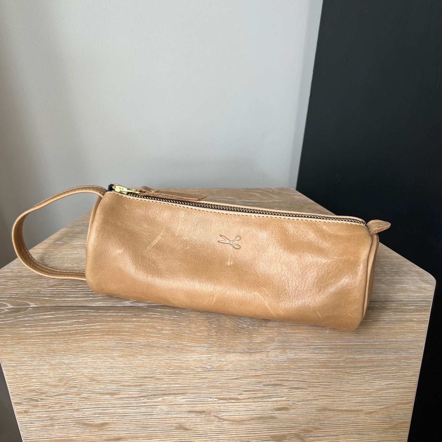 Large Cylinder Leather Pouch