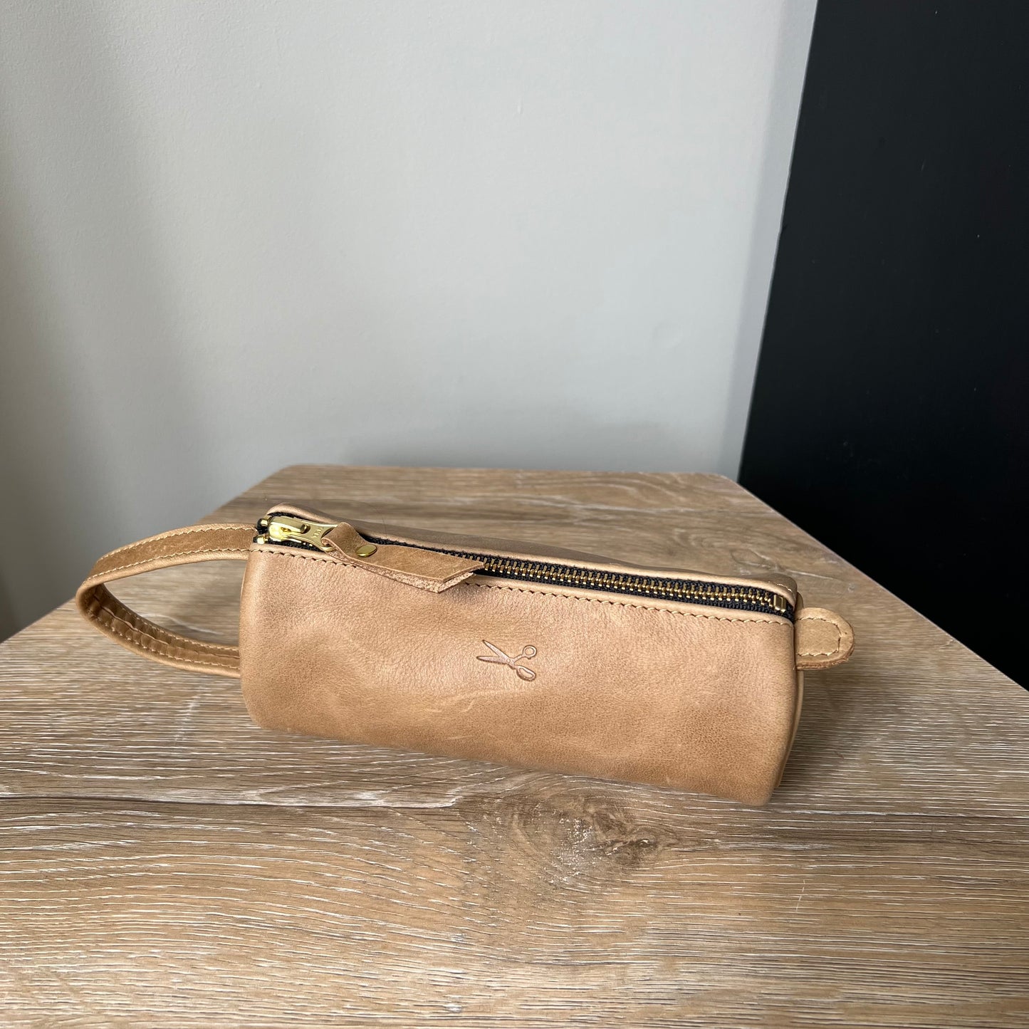 Small Cylinder Leather Pouch