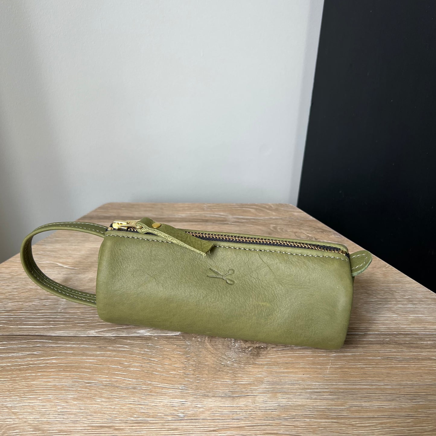 Small Cylinder Leather Pouch
