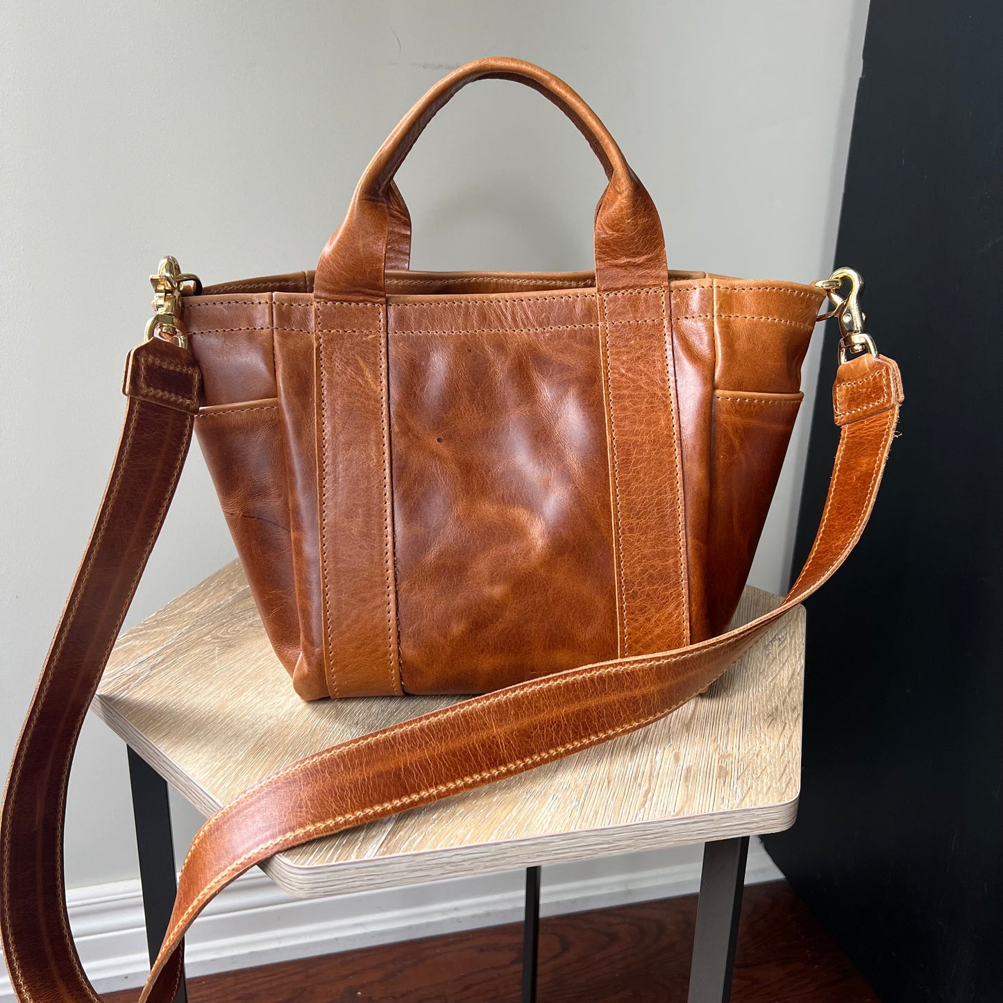 The Commuter Bag- with Leather Strap