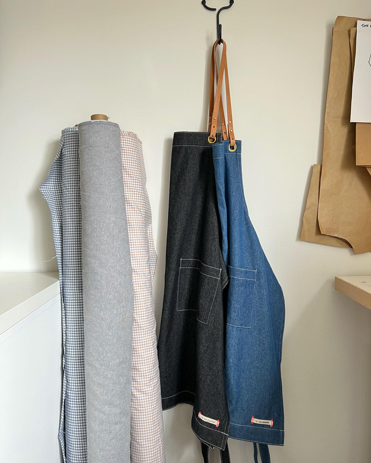 BTL Denim Apron with leather