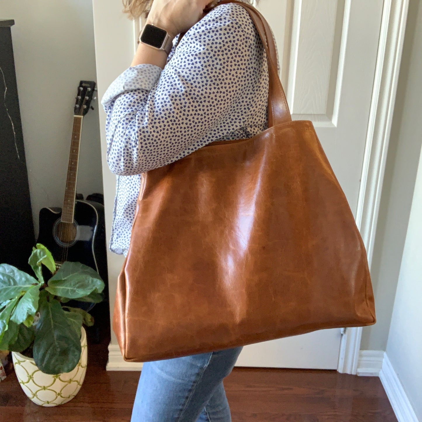 Everything Leather Tote Bag- READY TO SHIP